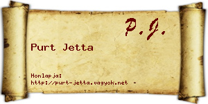 Purt Jetta névjegykártya